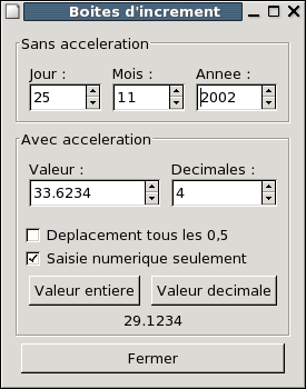 exemple d'incrément